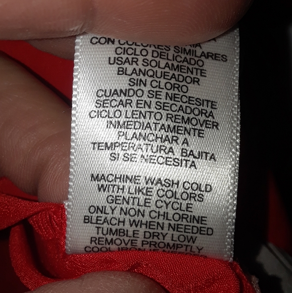 Red button up blouse - Picture 2 of 5